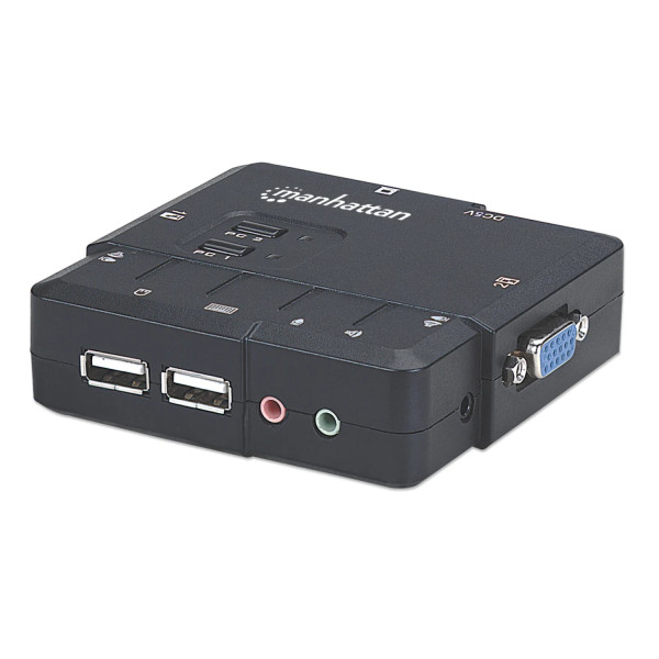 SWITCH KVM ,MANHATTAN,151252, DESKTOP USB 2:1 CON CABLES+AUDIO