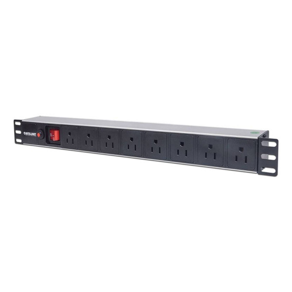 BARRA PDU,INTELLINET,713993, 8 CONT. GAB/RACK 19, 1U, CONTRA SOBRECARGA, ON/OFF