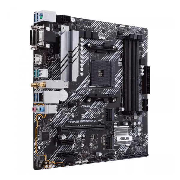 MB ASUS B550 AMD S-AM4 5A GEN/4X DDR4 2666/HDMI/DVI/D-SUB/M.2/6X USB 3.2/WIFI/BLUETOOTH/MICRO ATX/GAMA PRIME B550M-A AC