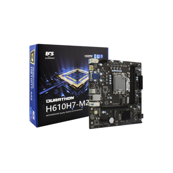 MB ECS H610 S-1700 12A GEN / 2X DDR4 3200 / PCIE 4.0 / 4X USB 3.2 / HDMI / DP / MATX / GAMA BASICA H610H7-M2