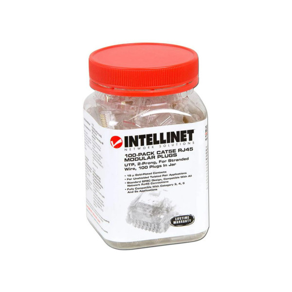 PLUG RJ45,INTELLINET,790055, CAT 5E UTP MULTIFILAR 100 PZAS