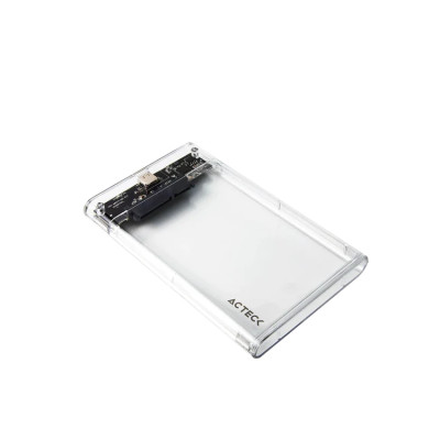 CARCASA CASE ENCLOSURE PARA DISCO DURO ACTECK ARMOR CLEAR HC440 / SSD 2.5 / CONEXION USB C / SATA / TRANSPARENTE / AC-934695