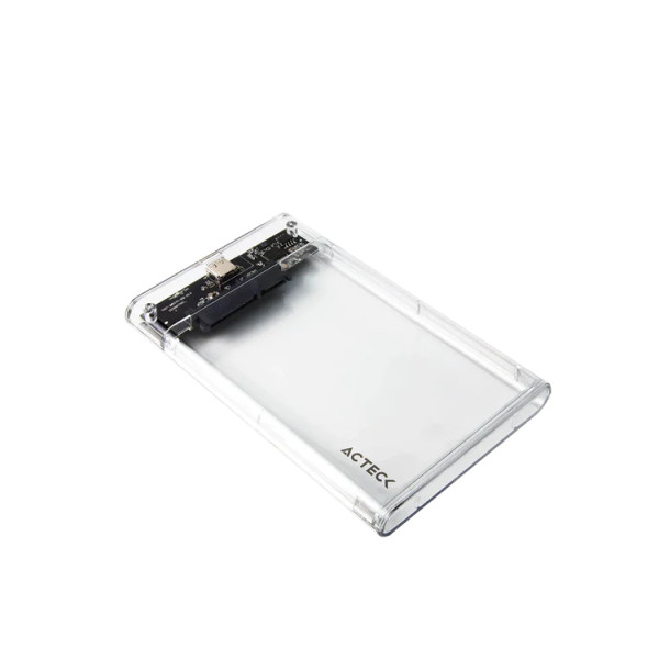 CARCASA CASE ENCLOSURE PARA DISCO DURO ACTECK ARMOR CLEAR HC440 / SSD 2.5 / CONEXION USB C / SATA / TRANSPARENTE / AC-934695