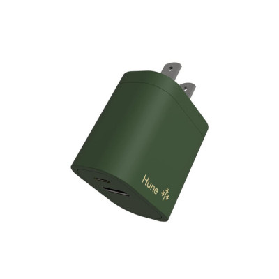 CARGADOR DE PARED HUNE HURON SUSTENTABLE 2 PUERTOS (USB A + TIPO C) CARGA SIMULTANEA (BOSQUE) AT-ACC-WA-061BOS