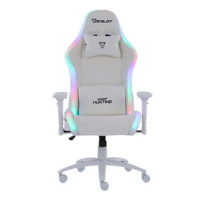 SILLA OCELOT GAMING ORGB-WHITE THUNDRA / VINIPIEL / RGB / BASE METALICA AJUSTABLE / DESCANSABRAZOS 4D / PISTON CLASE 4 /