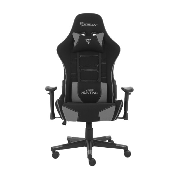 SILLA OCELOT GAMING OST-BLACK MIST / TELA AUTOMOTRIZ / BASE NYLON AJUSTABLE / DESCANSABRAZOS 1D / PISTON CLASE 4 / RECLINABLE