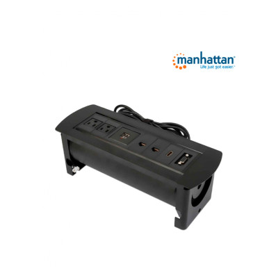 CAJA CONEXIÓN,MANHATTAN,164856, ENCHUFE/USB/HDMI/VGA/RED, PARA MESA