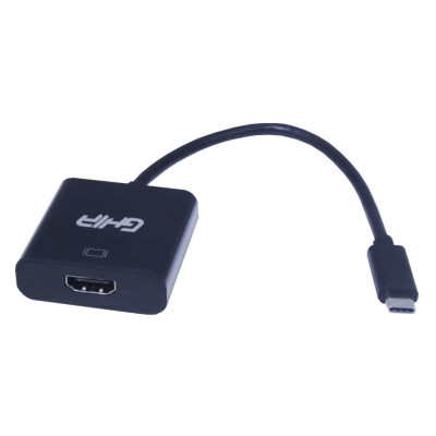 ADAPTADOR GHIA CONVERTIDOR USB 3.1 TIPO C MACHO A HDMI HEMBRA / SALIDA DE VIDEO 4K ADAP-12