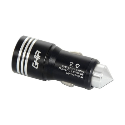 CARGADOR PARA AUTO GHIA 2 PUERTOS USB GAC-176