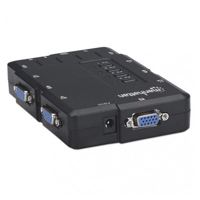 SWITCH KVM,MANHATTAN,151269, DESKTOP USB 41 CON CABLESAUDIO
