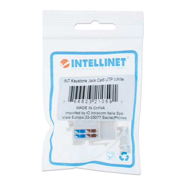 JACK,INTELLINET,210591, CAT 6 DE IMPACTO (KEYSTONE) BLANCO