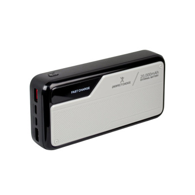 POWER BANK 20,000MAH CARGA RAPIDO, CABLE USB-C Y LIGHTNING INTEGRADOS. 2 PUERTOS USB, MICRO-USB, USB-C 22.5W, THUNDER PC-241119