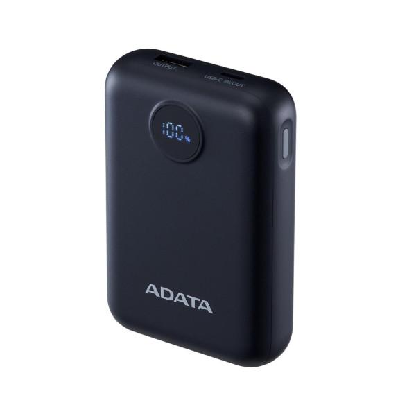 BATERIA DE RESPALDO ADATA POWER BANK C10022 10000MAH ENTRADA USB TIPO C Y USB TIPO A NEGRA PC1002212BK PC10022-12BK