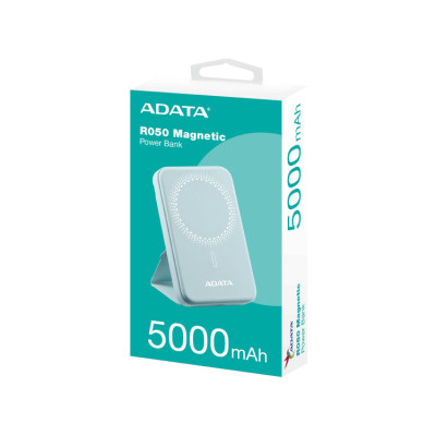 BATERIA DE RESPALDO ADATA POWER BANK MAGNÉTICO R050 5000 MAH USB -C CARGA INALÁMBRICA COLOR AZUL (PR050-11LB)
