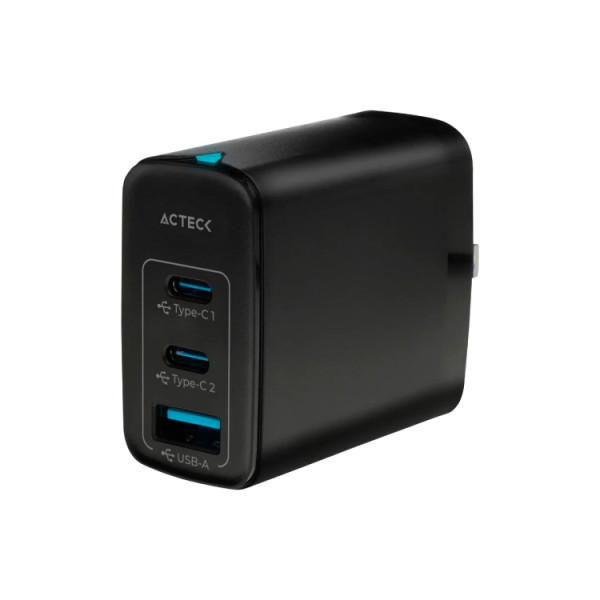 CARGADOR DE PARED ACTECK ENERGON PRIME CP65W / 65W / 2X USB-C / 1X USB A / NEGRO / AC-935579
