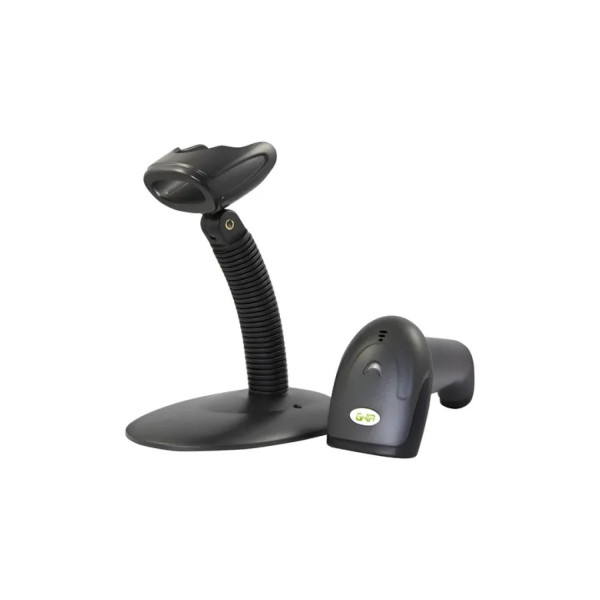 LECTOR DE CODIGOS DE BARRA GHIA GSLB1 / 1D / LASER / USB / CON BASE / NEGRO