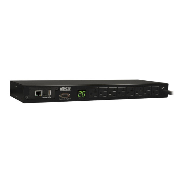 PDU MONOFASICO MONITORIABLE TRIPP LITE PDUMNH20 1.9KW, DE 120V, 8 TOMACORRIENTES 5-15R, 5-15P, CABLE DE 3.66 M (12 PIES),