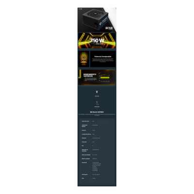 Fuente de poder gamer Balam Rush GR burst GR750G Certificada BR-937665