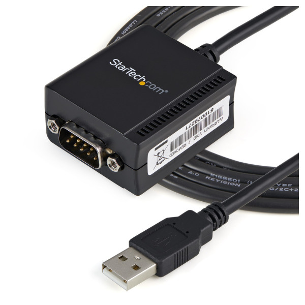 CABLE ADAPTADOR DE 1.8M USB-A A PUERTO SERIE SERIAL RS232 CON RETENCIÓN DEL PUERTO DE ASIGNACIÓN COM - 1X DB9 MACHO - 1X USB A