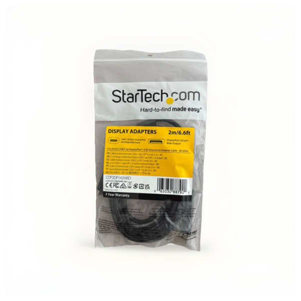 CABLE ADAPTADOR DE 1.8M USB-C A DISPLAYPORT - CONVERSOR USB TIPO C A DP - 8K 60HZ HBR3 - CONVERTIDOR THUNDERBOLT 3 DISPLAYPORT