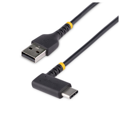 CABLE 1M USB A A USB C ACODADO EN NGULO RECTO - CABLE USB-C DE CARGA RAPIDA DE ALTA RESISTENCIA - USB 2.0 A A USB TIPO-C -