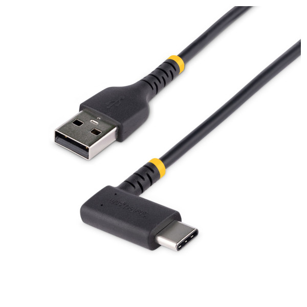 CABLE 1M USB A A USB C ACODADO EN NGULO RECTO - CABLE USB-C DE CARGA RAPIDA DE ALTA RESISTENCIA - USB 2.0 A A USB TIPO-C -