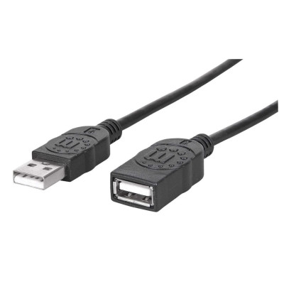 CABLE USB,MANHATTAN,308519, V2.0 EXT. TIPO A 0.9M NEGRO