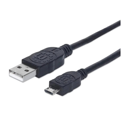 CABLE USB,MANHATTAN,325677, V2 A-MICRO B, BOLSA PVC 0.5M NEGRO