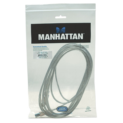 CABLE USB,MANHATTAN,345408, V2.0 A-B 5.0M PLATA