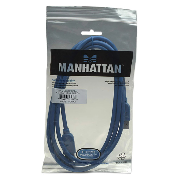 CABLE USB,MANHATTAN,322379, V3.0 EXT. 2.0M AZUL