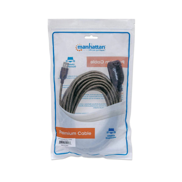 CABLE USB,MANHATTAN,151573, V2.0 EXT. ACTIVA 10.0M BOLSA