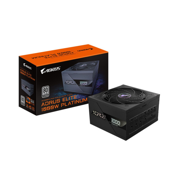 FUENTE DE PODER GIGABYTE GP-AE1000PM PG5 / ATX 3.1 / 1000W / 80+ PLATINUM / FULL MODULAR