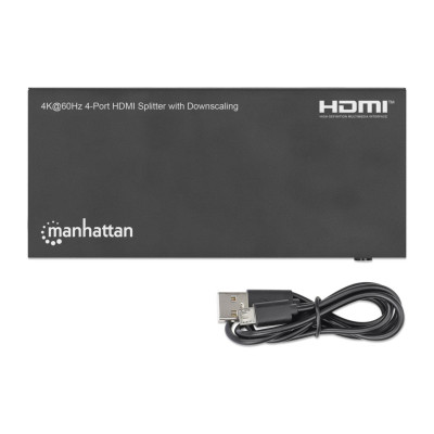 Splitter MANHATTAN/208369/SPLITTER HDMI con 4 puertos 4K y reductor de Escala