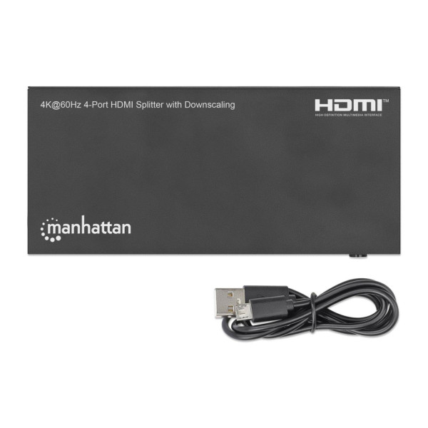 Splitter MANHATTAN/208369/SPLITTER HDMI con 4 puertos 4K y reductor de Escala
