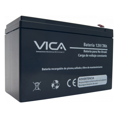 BATERIA DE REEMPLAZO VICA 12V 7AH, GENERICA COMPATIBLE CON EL 80% DE NO BREAKS DE OTRAS MARCAS, 1 AÑO DE GARANTIA VICA 12V-7AH