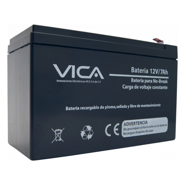 BATERIA DE REEMPLAZO VICA 12V 7AH, GENERICA COMPATIBLE CON EL 80% DE NO BREAKS DE OTRAS MARCAS, 1 AÑO DE GARANTIA VICA 12V-7AH