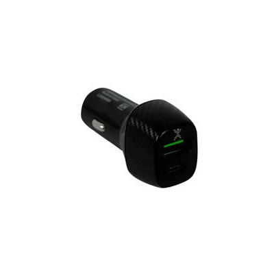 ADAPTADOR DE CORRIENTE PARA AUTO USB Y TIPO C PERFECT CHOICE NEGRO PC-240884