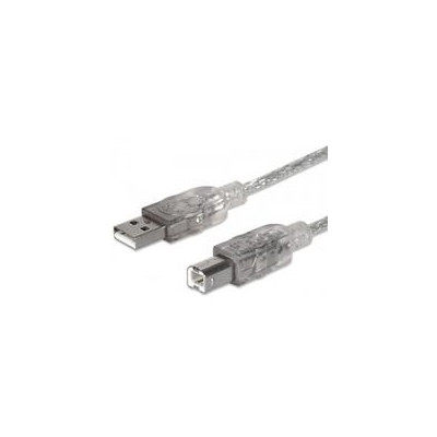 Cable USB Manhattan 340458 V2.0 a-B 3.0m plata