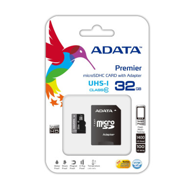 Memoria Adata Micro Sdhc 32GB Uhs-i Clase 10 C/adaptador AUSDH32GUICL10-RA1
