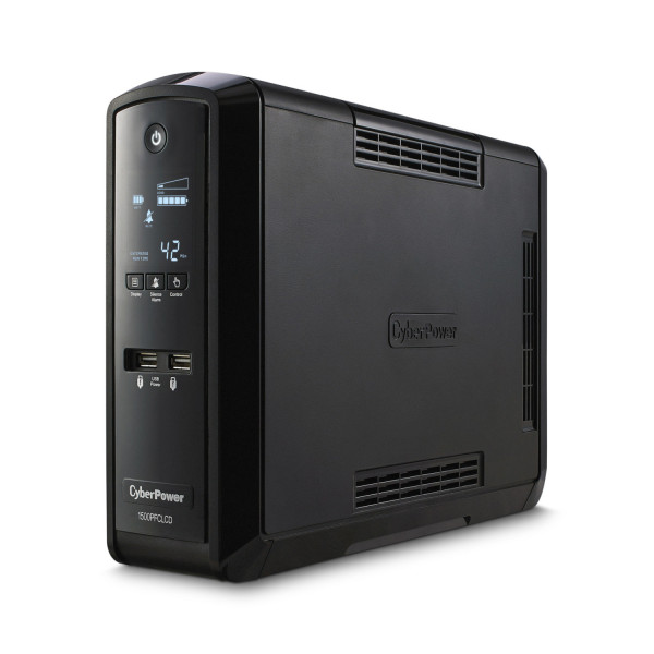 NO BREAK CYBERPOWER (CP1500PFCLCDA) 1500 VA /1000 W, INTERACTIVO, ONDA SENOIDAL PURA (PFC),12 × NEMA 5-15R, (6 RESPALDO Y 6