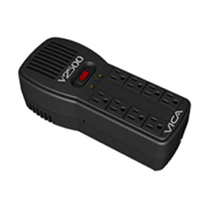 REGULADOR ELECTRONICO DE VOLTAJE VICA V2500 2500VA / 1500W, 8 TOMAS NEMA 5-15R REGULADAS Y CON SUPRESOR DE PICOS, PUERTOS RJ11