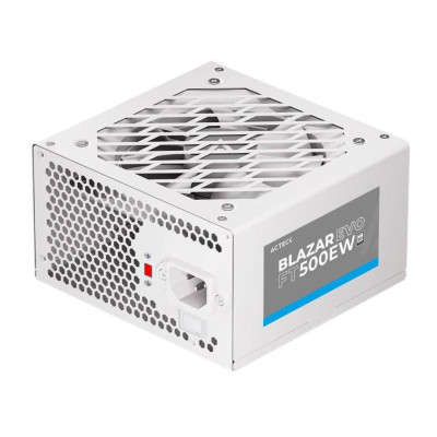 FUENTE DE PODER ACTECK BLAZAR EVO FT500EW / ATX / 500 W / NO MODULAR / VENTILADOR 120 MM / SWITCH DE VOLTAJE / BLANCO /
