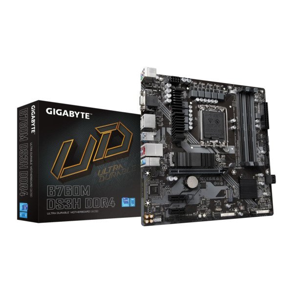 MB GIGABYTE B760 DS3H AX S-1700 / 4X DDR5 7500OC / HDMI / DP / WIFI / BT / PCIE 4.0 / ATX / GAMA MEDIA