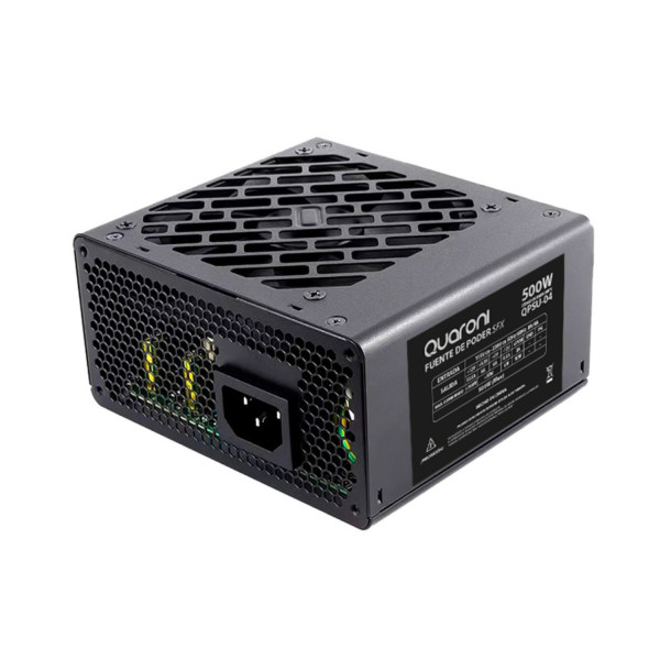FUENTE DE PODER QUARONI DE 500W/ 24 PINES/ 2SATA/ FILTRO EMC/ 4 PIN P4 / COLOR NEGRO QPSU-05
