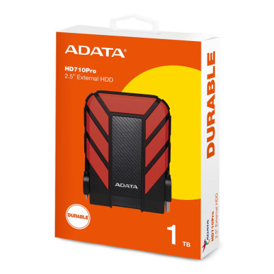 DISCO DURO EXTERNO ADATA HD710P 1TB PORTATIL 2.5 USB 3.2 WINDOWS MAC LINUX CONTRAGOLPES COLOR ROJO AHD710P-1TU31-CRD