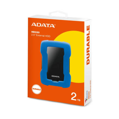 DISCO DURO EXTERNO ADATA HD330 2TB PORTATIL 2.5 USB 3.2 WINDOWS MAC LINUX CONTRAGOLPES SLIM COLOR AZUL AHD330-2TU31-CBL