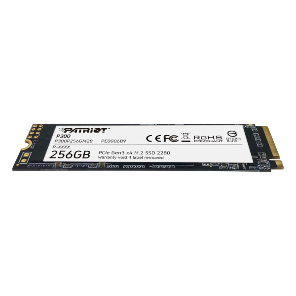 UNIDAD DE ESTADO SOLIDO INTERNO PATRIOT P300 256GB M.2 2280 NVME PCIE GEN 3X4 LECT.2100 ESCRIT.1650 MBS PC LAPTOP P300P256GM28