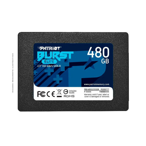 UNIDAD DE ESTADO SOLIDO INTERNO PATRIOT BURST ELITE 480GB 2.5 SATA LECT.450 ESCRIT.320 MBS 7MM PC LAPTOP MINIPC PBE480GS25SSDR