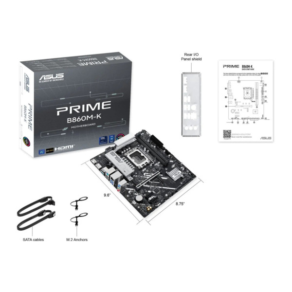 MB ASUS B860 INTEL S-1851 SERIE 2 /2X DDR5 8800 /HDMI /DP /2X M.2 /2X USB 3.2 /MICRO ATX /GAMA MEDIA PRIME B860M-K